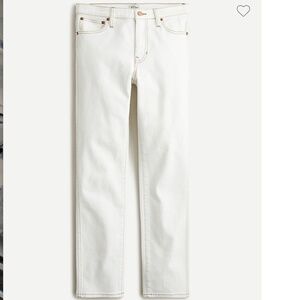 J. Crew 9" vintage straight jean in white with gold stitching P26